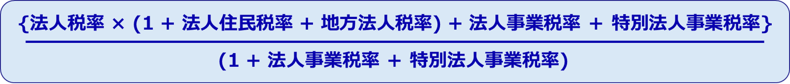 法人実効税率の計算式